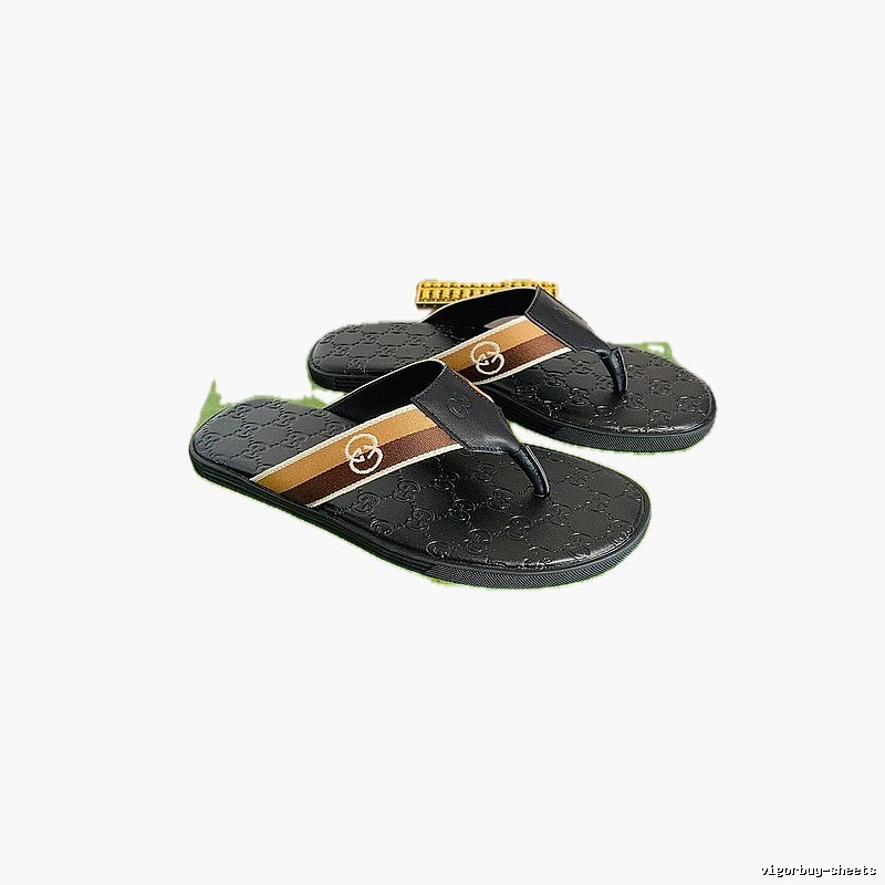 Gucci Double G Series Casual Style Black Flip-Flops