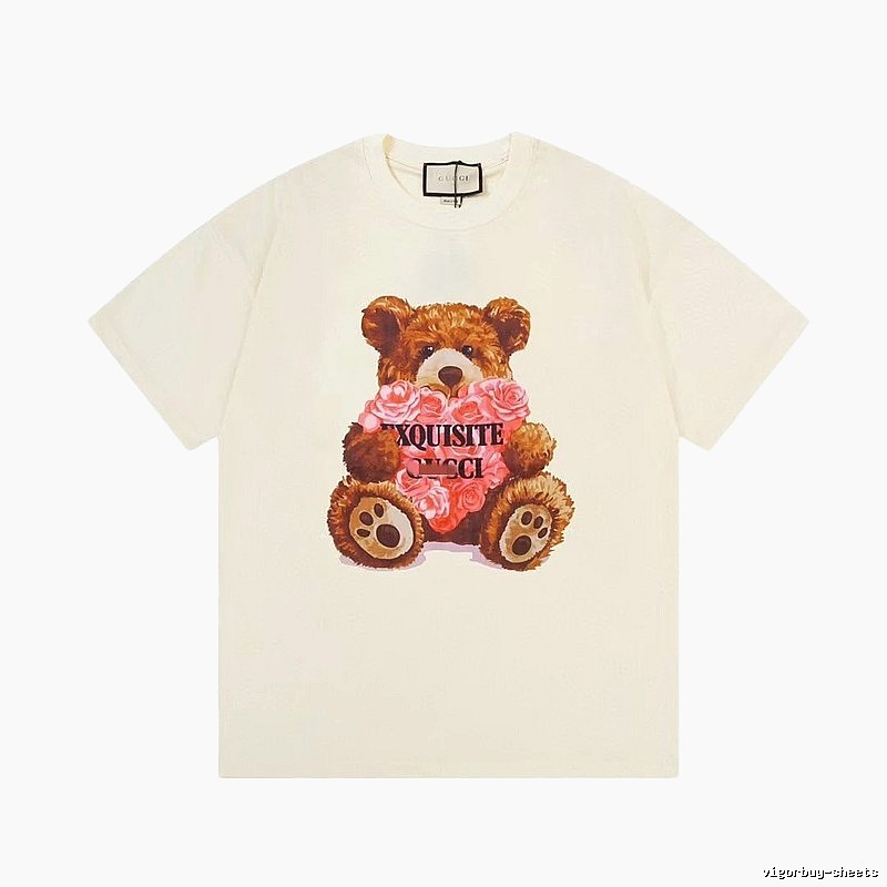 Gucci Teddy Bear Print Casual Off-white T-shirt