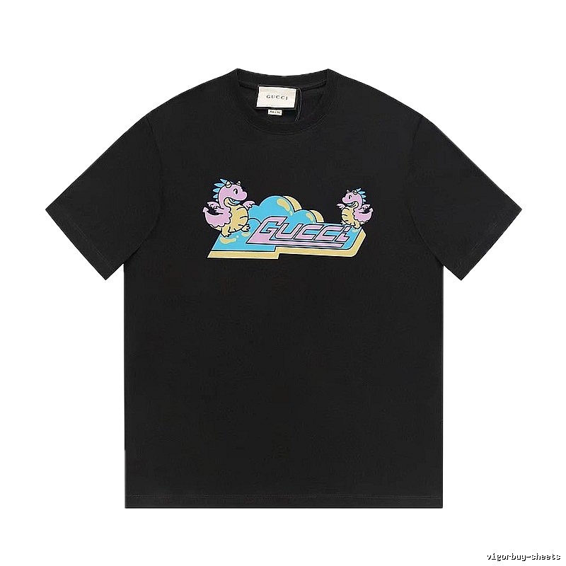 Gucci Year of the Dragon Collection Cartoon Style Black T-Shirt