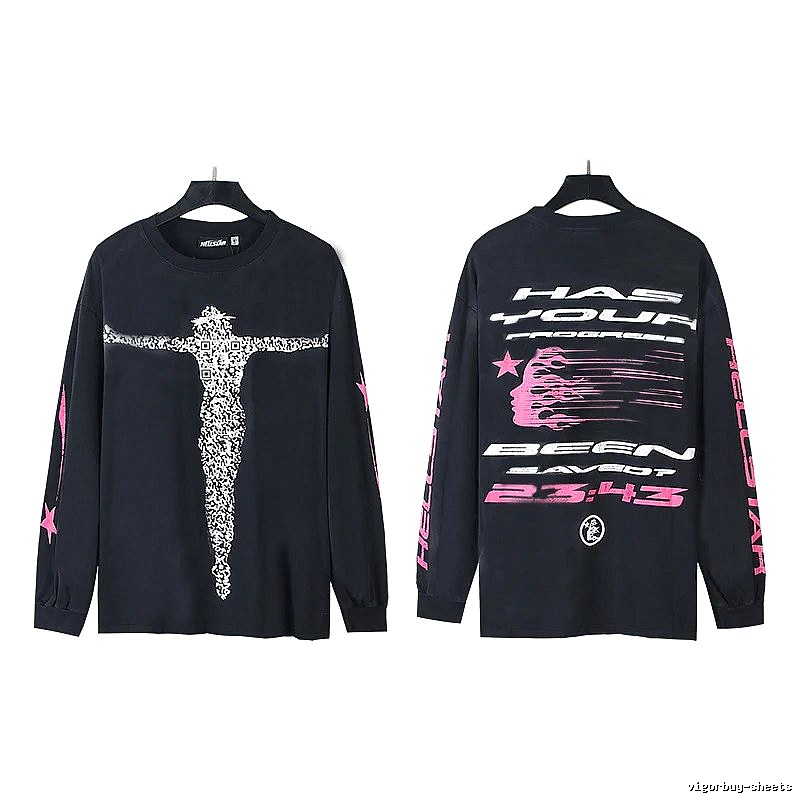 Hellstar Dark Style Pink and Black Long-Sleeved Shirt