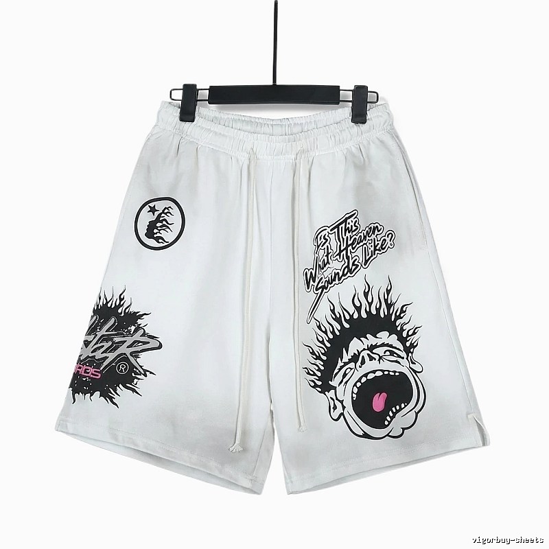 Hellstar dark style white shorts