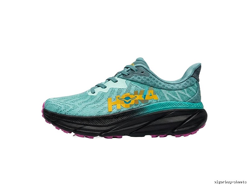 HOKA trendy sporty light green shoes