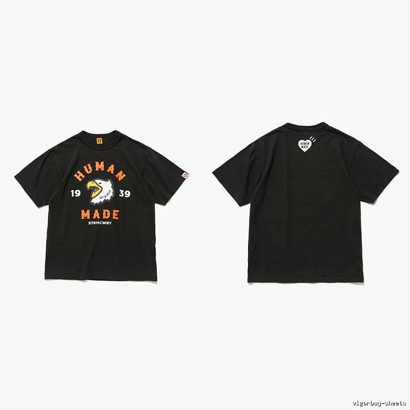 Human Made Easy Match Heart logo T-shirt Black Green Human for Leisure Wear