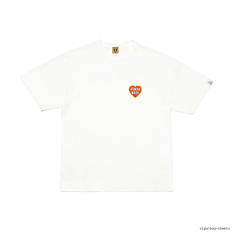 HUMAN MADE Heart Print Japanese Streetwear White T-Shirt