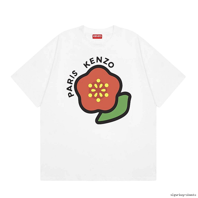 KENZO Crabapple Blossom Casual Style White T-shirt