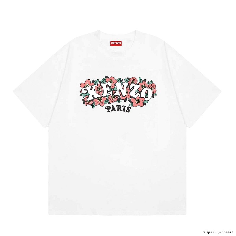 KENZO Floral Collection Street Style White Short-sleeve T-shirt