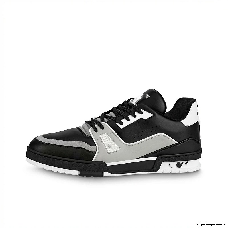 Louis Vuitton black, white and grey sporty style sneakers