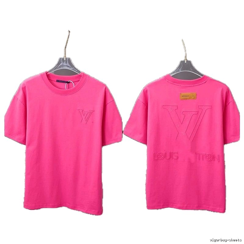 Louis Vuitton Embossed Collection Streetwear Style Rose Pink T-Shirt