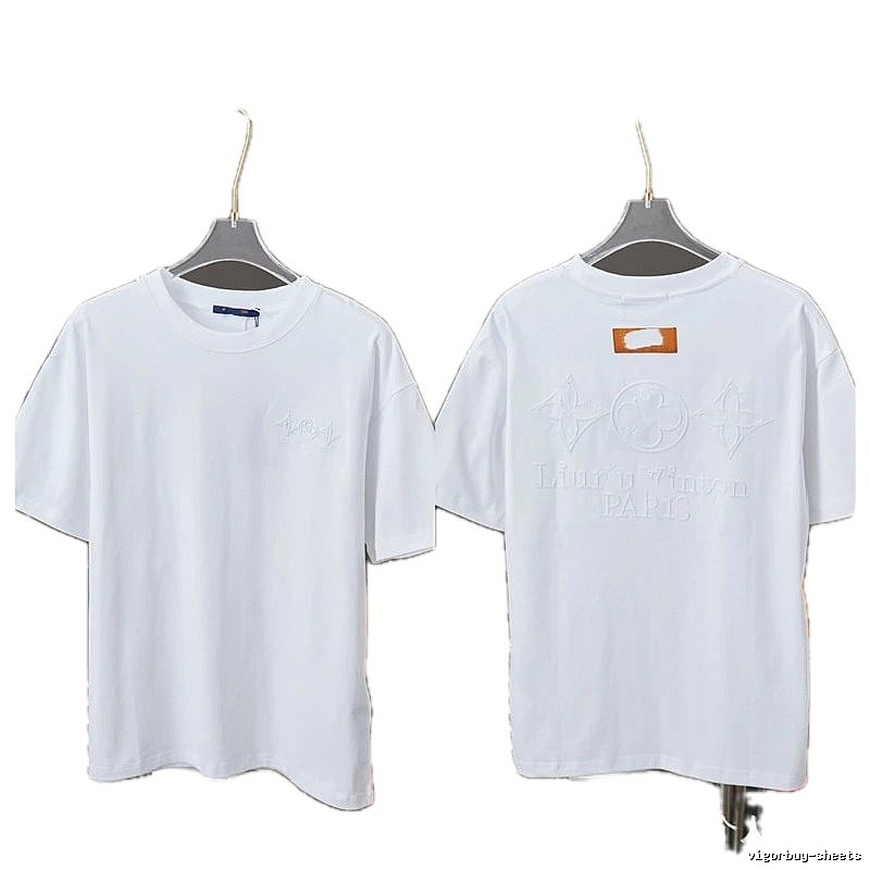 Louis Vuitton Embossed Trendy Style White T-Shirt