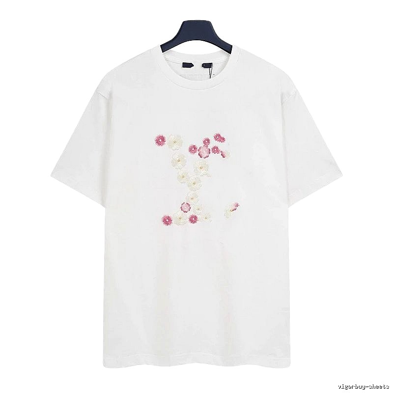 Louis Vuitton Floral Embroidered Casual White T-Shirt