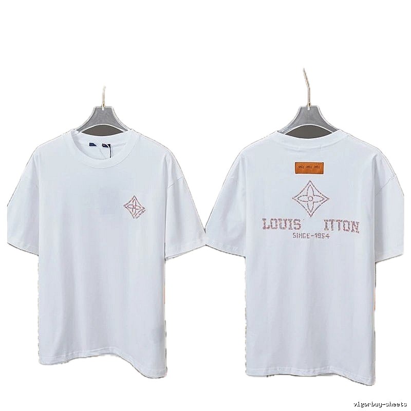 Louis Vuitton Monogram Embroidered Casual White T-Shirt