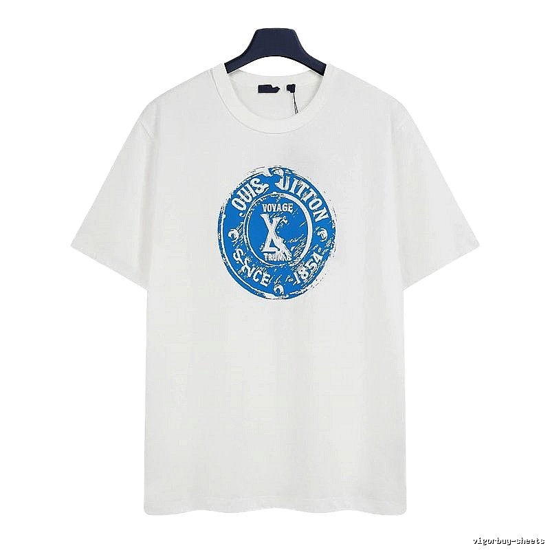 Louis Vuitton Stamp Print Vintage Style White T-Shirt