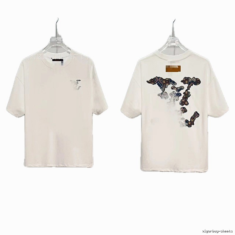 Louis Vuitton Vintage-style Jacquard White Short-sleeved T-shirt