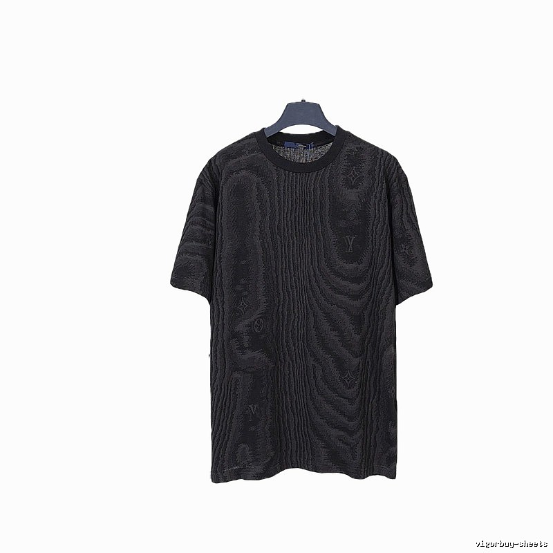 Louis Vuitton Wood-grain Jacquard Street-cool Black T-Shirt