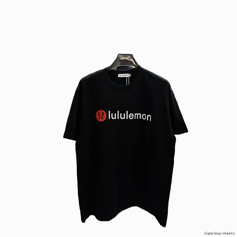 lululemon Printed Casual Style Black Short-sleeve T-shirt