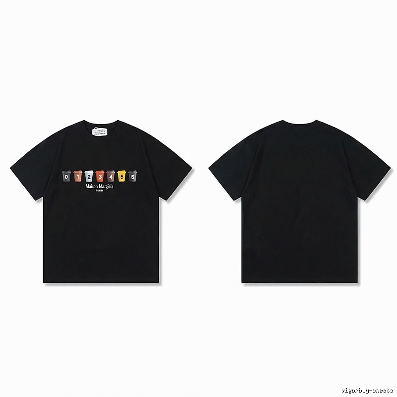 Maison Margiela digital print style black T-shirt