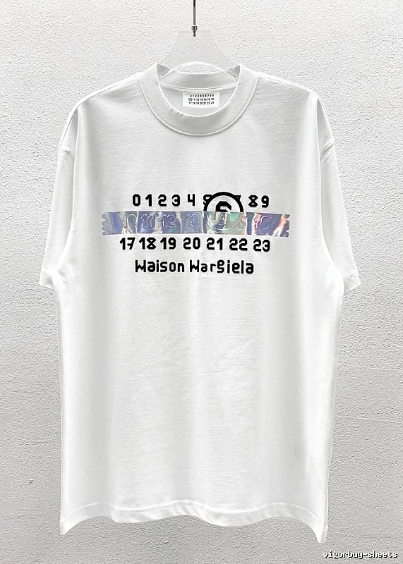 Maison Margiela Digital Trendy & Edgy Style White T-Shirt