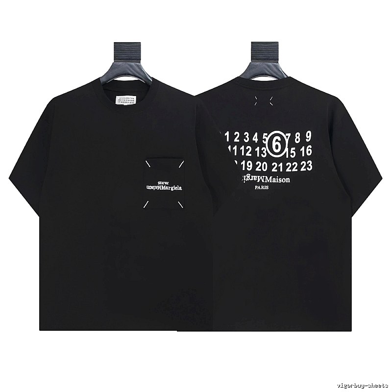Maison Margiela MM6 Digital Streetwear Black Short Sleeve T-shirt