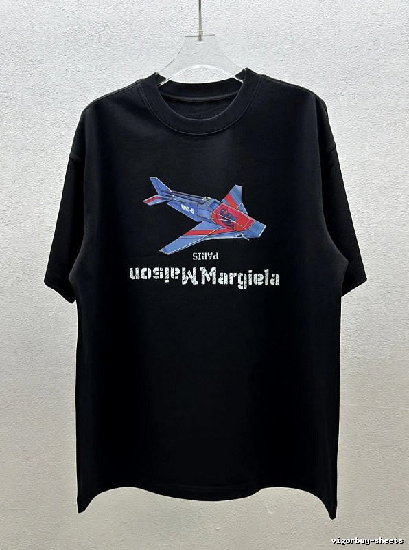 Maison Margiela MM6 Trendy & Cool Black Printed Short-sleeve T-shirt