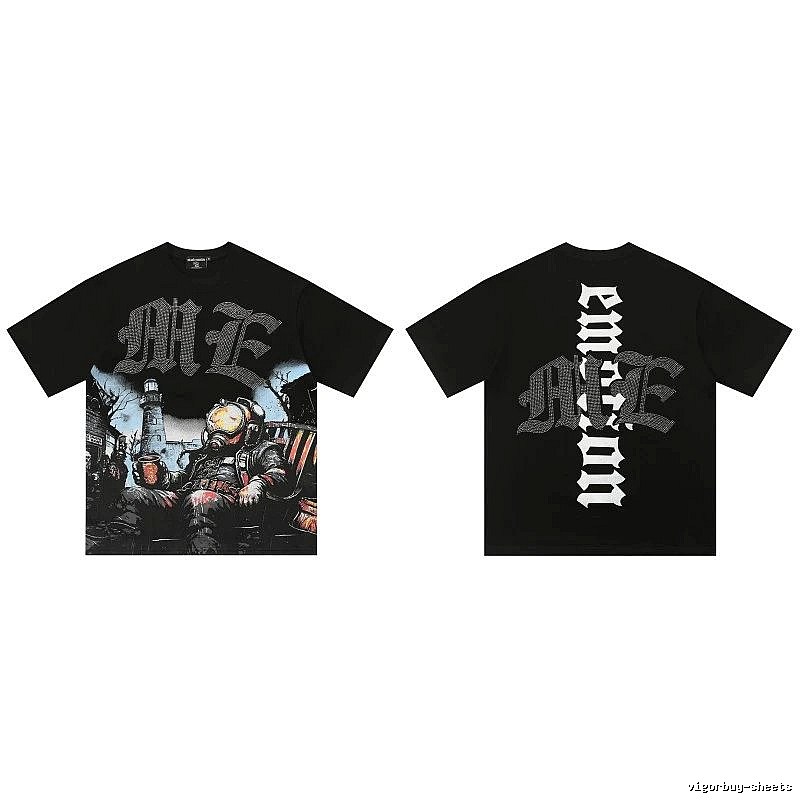 Mixed Emotion Printed Dark-style Black T-Shirt