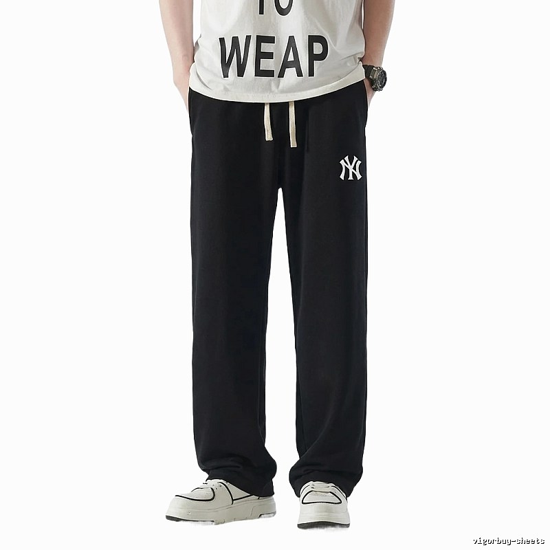 MLB fleece-lined and thickened casual black pants