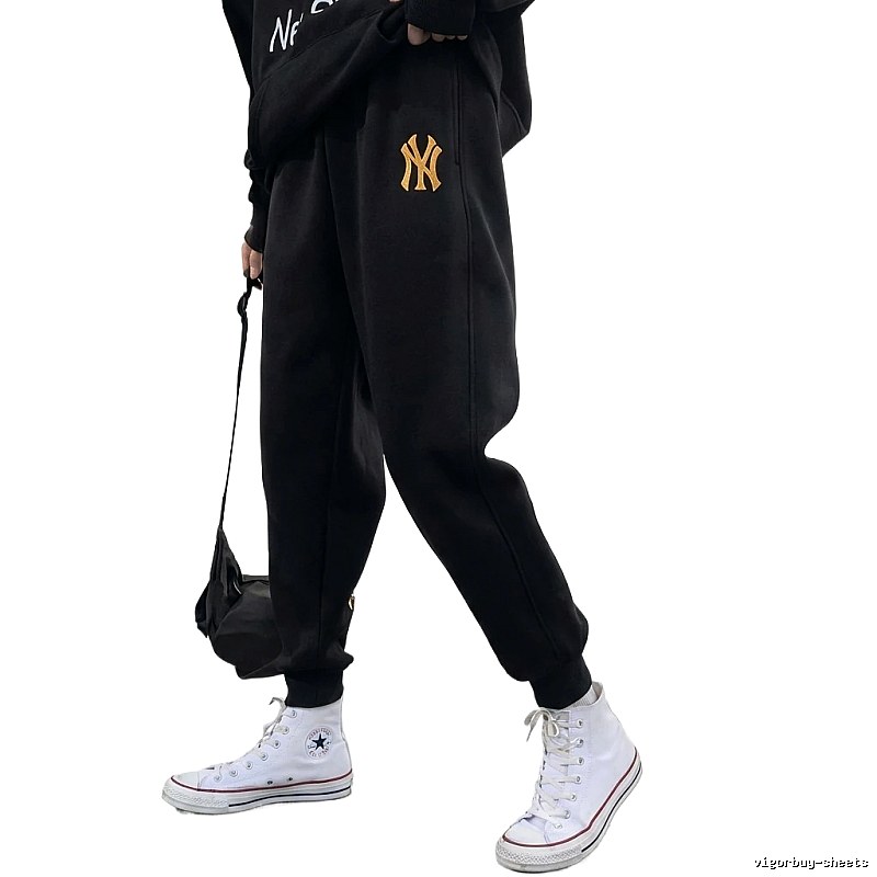 MLB fleece-lined black casual pants