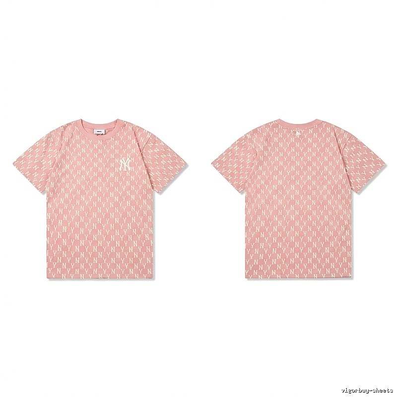 MLB full - print style pink T - shirt