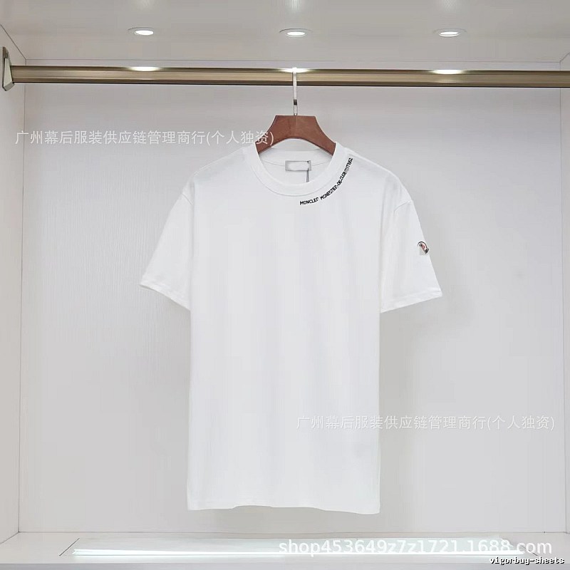 Moncler Embroidered Casual Style White Short-sleeve T-shirt