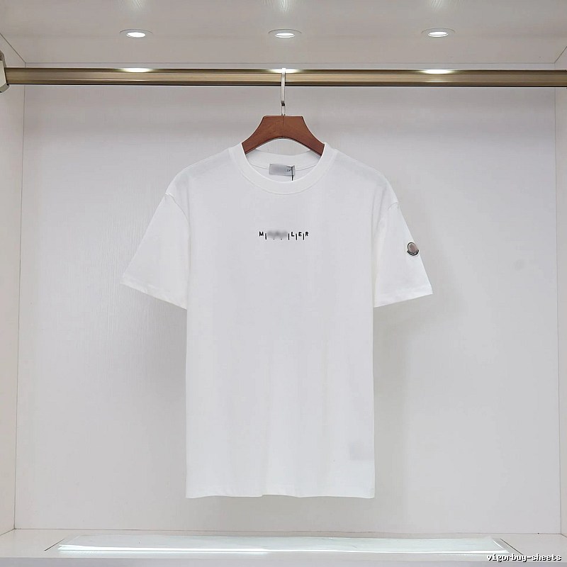 Moncler Letter Print Minimalist Style White T-Shirt
