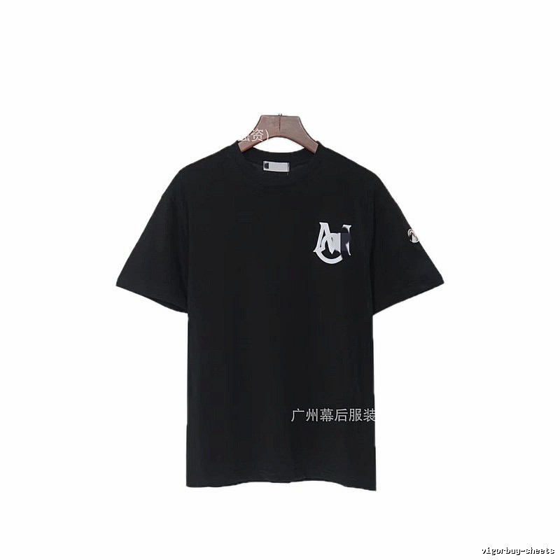 Moncler Printed Casual Style Black T-Shirt
