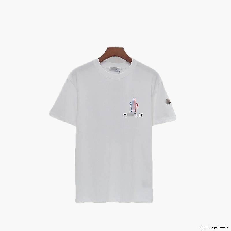 Moncler Printed Casual Style White Short-sleeve T-shirt
