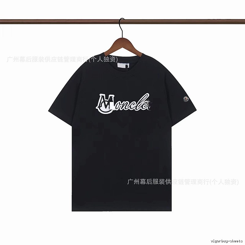 Moncler Printed Collection Streetwear Style Black T-Shirt