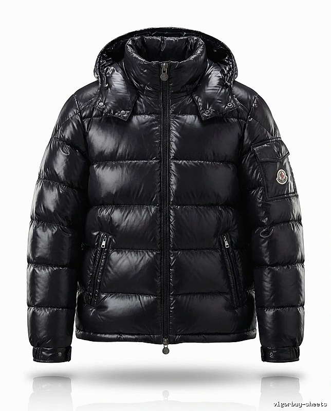 Moncler shiny black down jacket