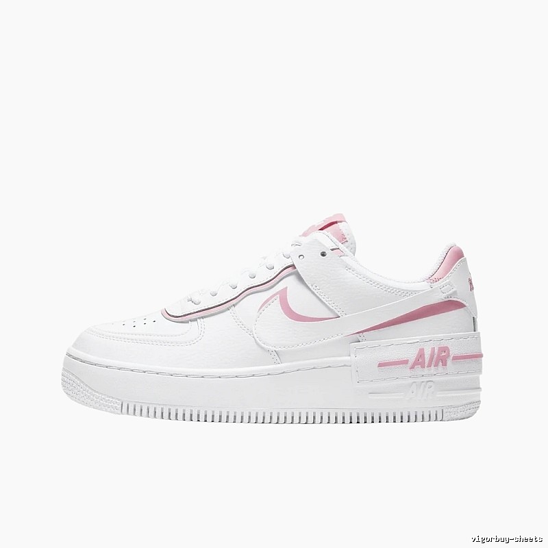 Nike Air Force 1 white and pink sports shoes