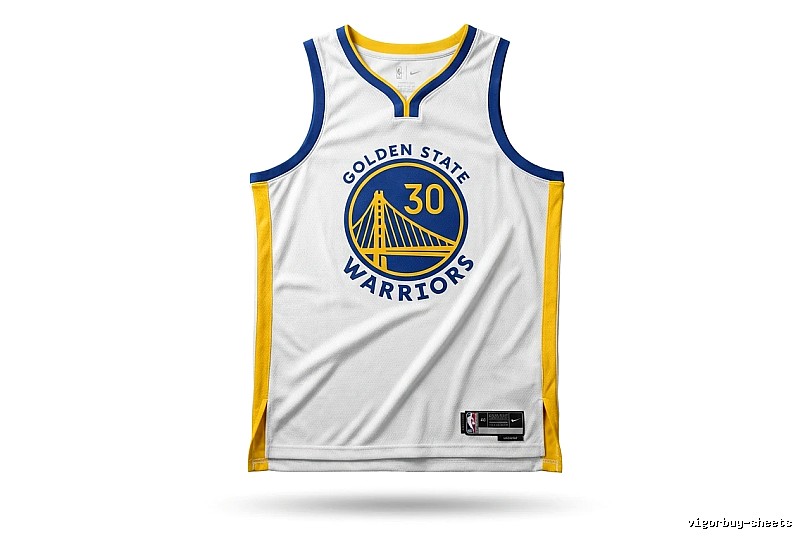 Nike Curry No.30 white, blue and yellow jersey