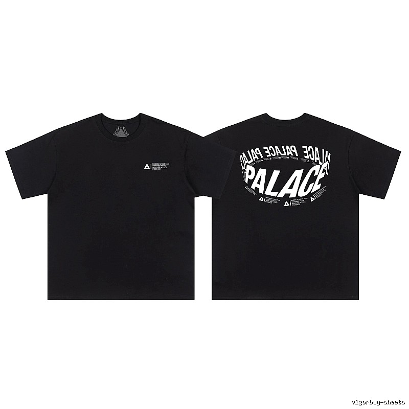 Palace Letter Print Street Style Black T-Shirt