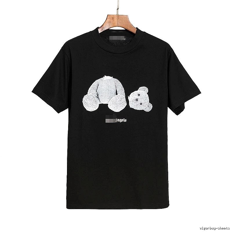 Palm Angels Casual Bear graphic T-shirt White Colorful Bear for Comfortable Styling