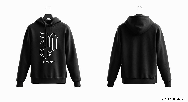 Palm Angels Gothic Style Black Sweatshirt