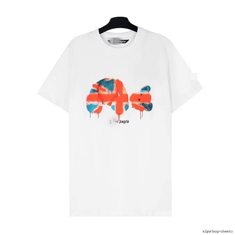 Palm Angels Travel Bear graphic T-shirt White Colorful Bear with Modern Look