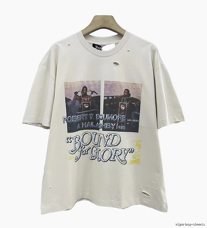 Paly Hollywood Printed Vintage Off-white Short Sleeve T-Shirt