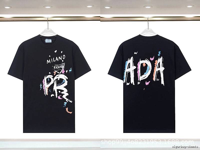Prada Graffiti Collection Street Style Black T-Shirt