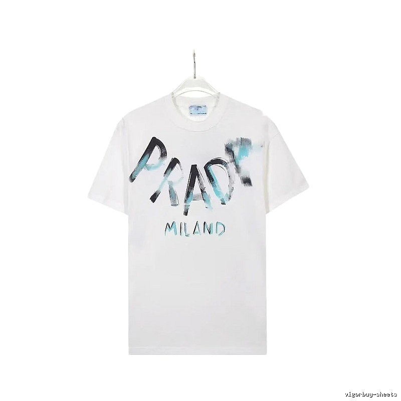 Prada Graffiti Street Style White Short-sleeve T-shirt
