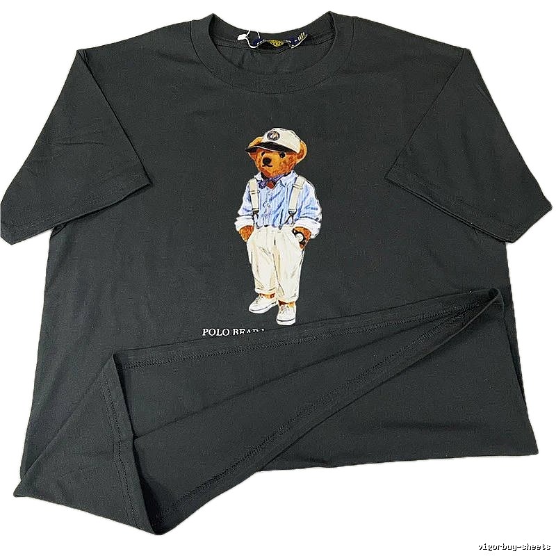 Ralph Lauren Bear Trendy Brand Black T-shirt