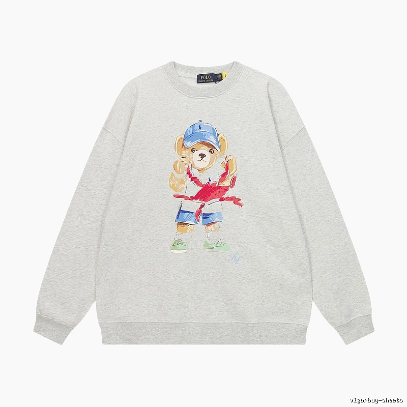 Ralph Lauren cartoon bear light gray sweatshirt