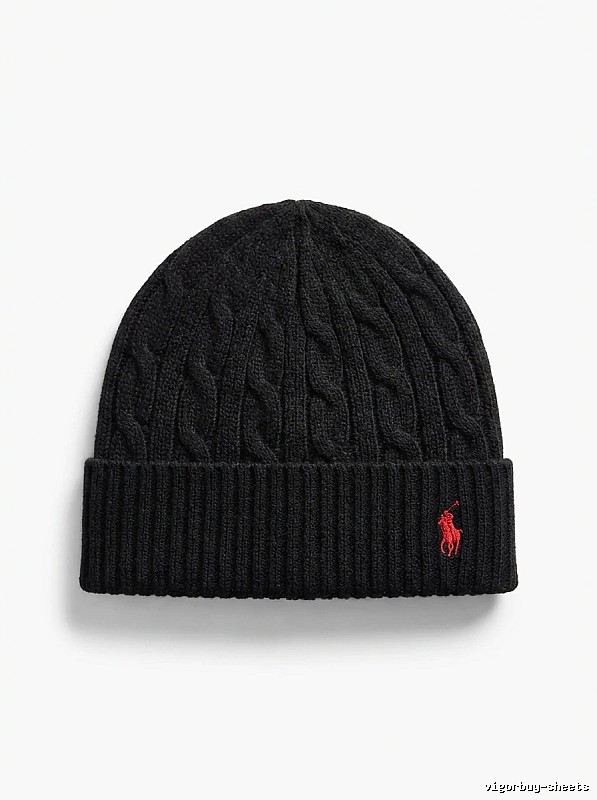 Ralph Lauren Polo Black Trendy Brand Knitted Hat