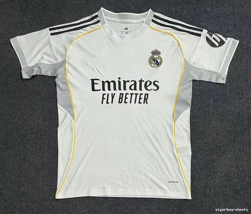 Real Madrid Classic Home soccer jersey White Football Gold for Daily Styling