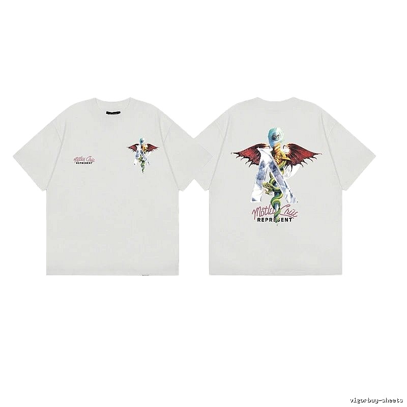 Represent Co-branded Vintage High Street Off-white Printed T-Shirt