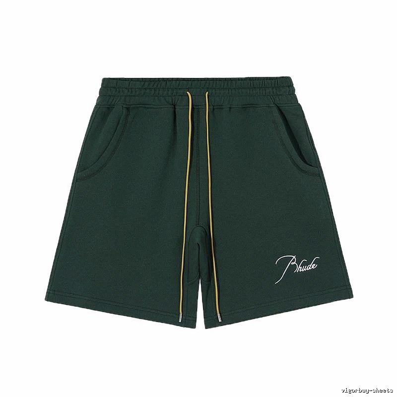 RHUDE casual style dark green shorts