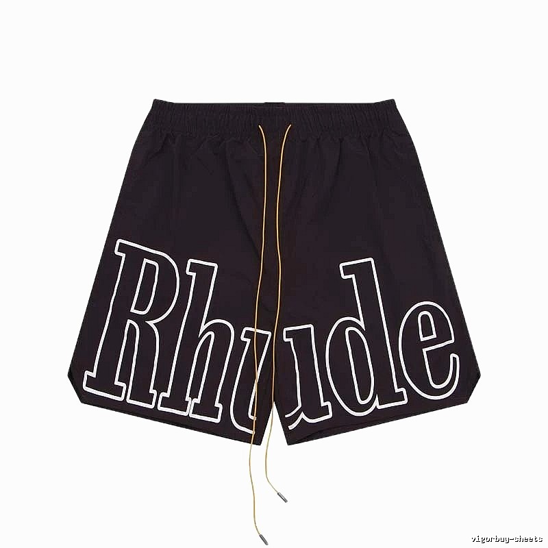 RHUDE letter-style black shorts