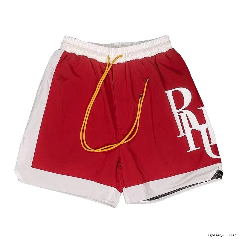 RHUDE Red and White Contrast Color Sports Shorts
